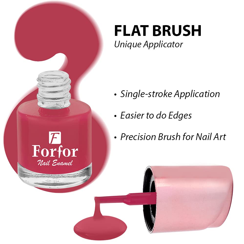 FORFOR® Long Lasting Glossy Nail Polish - Sweet Pink Shade | Chip Resistant, Quick Dry Formula for Salon-Quality Manicures at Home | Perfect for Date Nights, Weddings & Everyday Wear