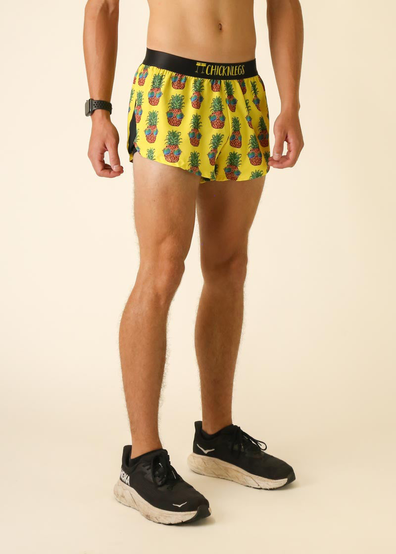 Men's Pineapple Express 2 Split Running Shorts - Lightweight Quick-Dry Athletic Shorts for Gym, Workout & Outdoor Activities