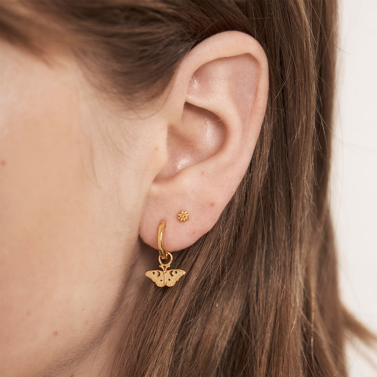 Celestial Moth Earrings - 14K Gold Plated Dainty Stud Earrings for Women, Perfect for Everyday Wear & Special Occasions