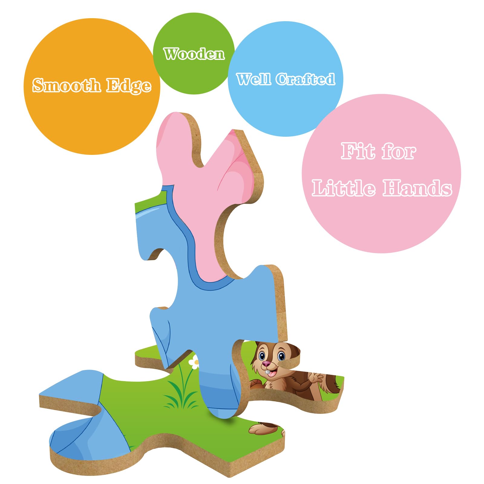 Montessori Wooden Puzzles for Toddlers Ages 3-5 - Educational Preschool Learning Toys for Boys & Girls (6 Pack, 20 Pieces) - Perfect for Early Childhood Development & Homeschool Activities