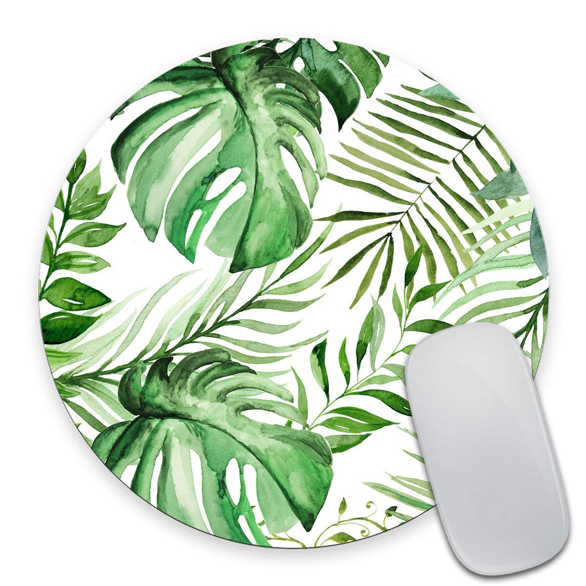Premium Wild Leaf Round Mouse Pad - Non-Slip Desk Accessory for Office & Gaming | Nature-Inspired Computer Mouse Mat | Perfect Gift for Friends & Colleagues | Ideal for Work, Home & Gaming Setups