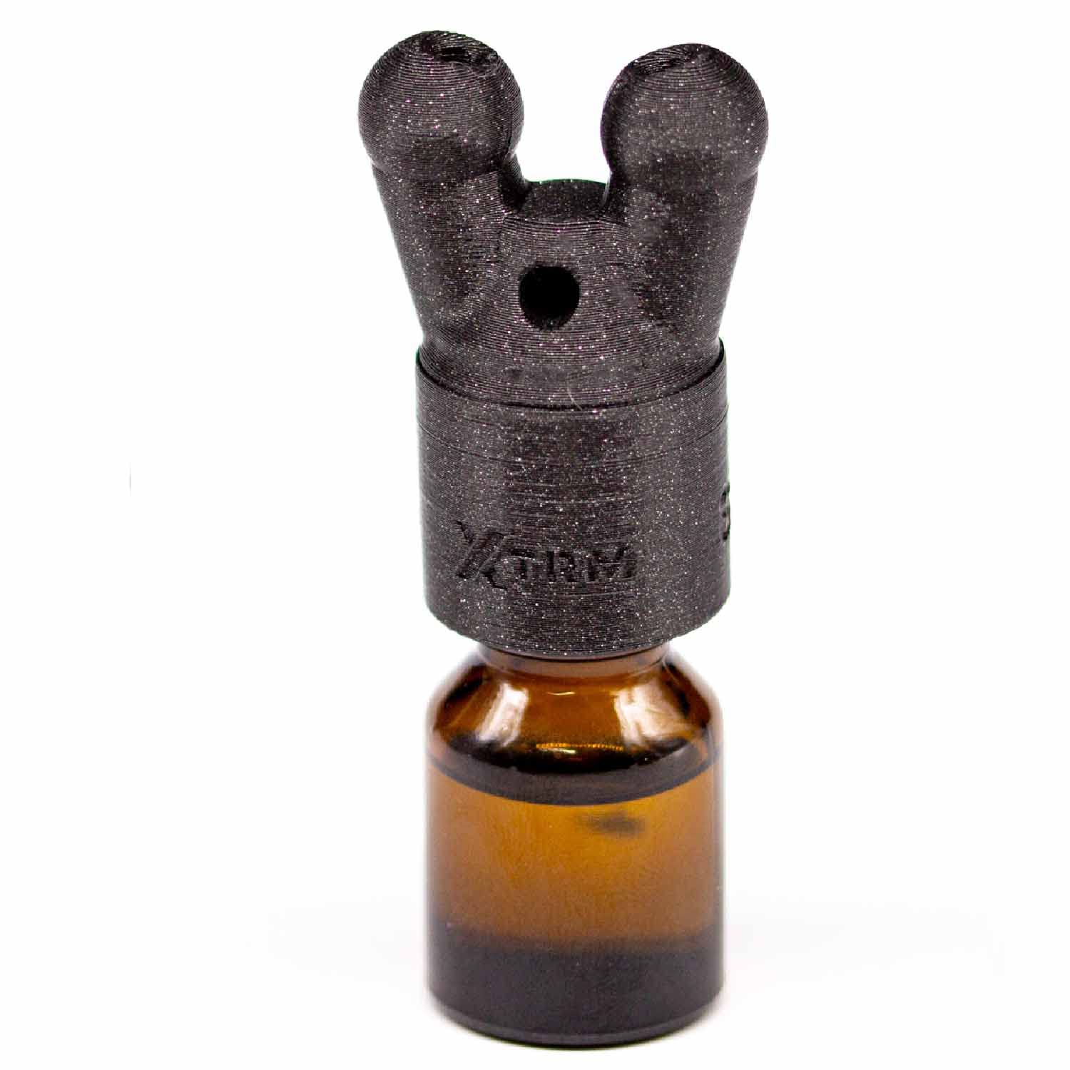Premium Leather XLeathers XTRM SNFFR Amber Glass Bottle with Screw-On Twist Cap - Leak-Proof Small Black Essential Oil Container for Aromatherapy, Perfume & Travel Use