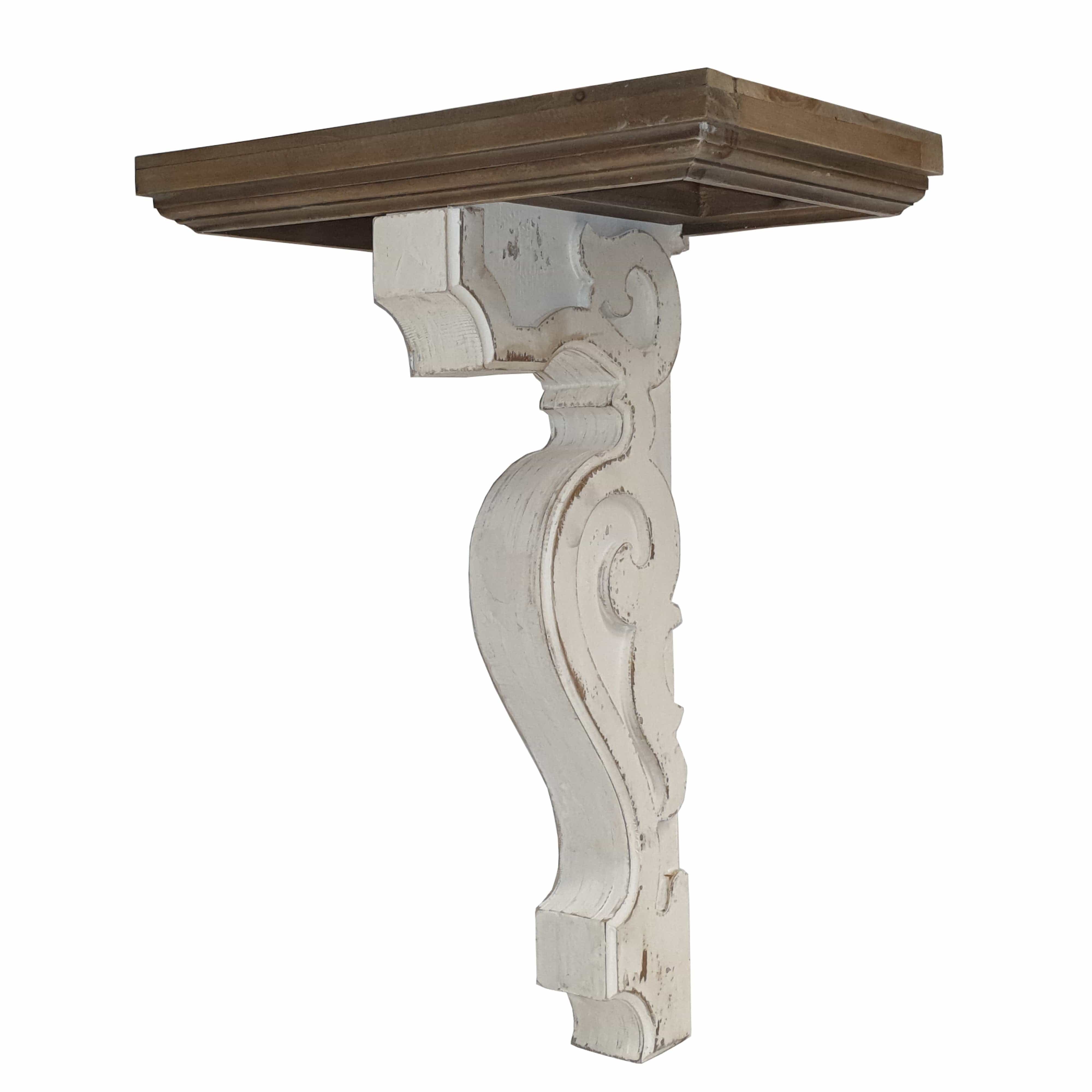 Urban Style™ Distressed White Wood Zane Display Shelf - Sturdy & Durable for Home Decor, Retail Stores, and Office Organization