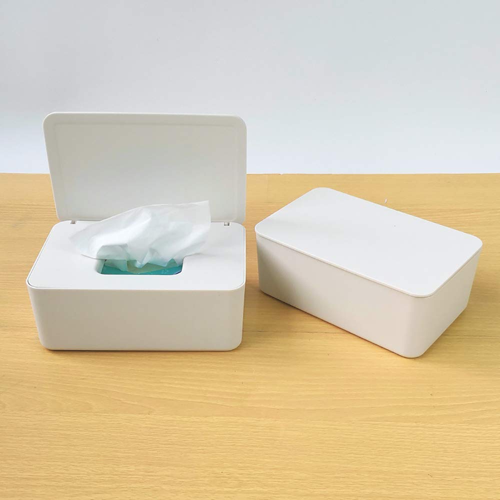Moontie Baby Wipe Dispenser with Lid - Keeps Wipes Fresh & Moist - Portable Tissue Storage Box for Nursery, Changing Table, Vanity, Office & Travel - Ideal for Diaper Changes, Makeup Removal & Quick Cleanups