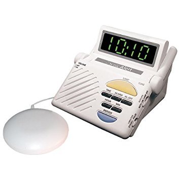 Sonic Bomb Digital Alarm Clock with Super Shaker Vibrator - 113dB Extra Loud Alarm, Large LED Display & Built-in Receiver - Heavy Sleeper Alarm Clock for Bedroom, Deaf & Hard of Hearing - Compatible with Sonic Alert Signaling Products