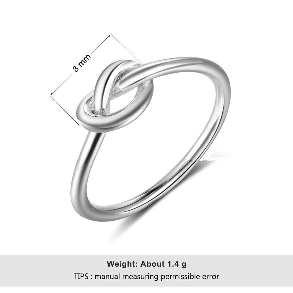 Love Knot Promise Rings for Women - Best Friendship Rings for Sisters & BFFs - Sterling Silver Jewelry Gift for Birthday, Anniversary & Valentine's Day - Perfect for Couples, Best Friends & Special Occasions
