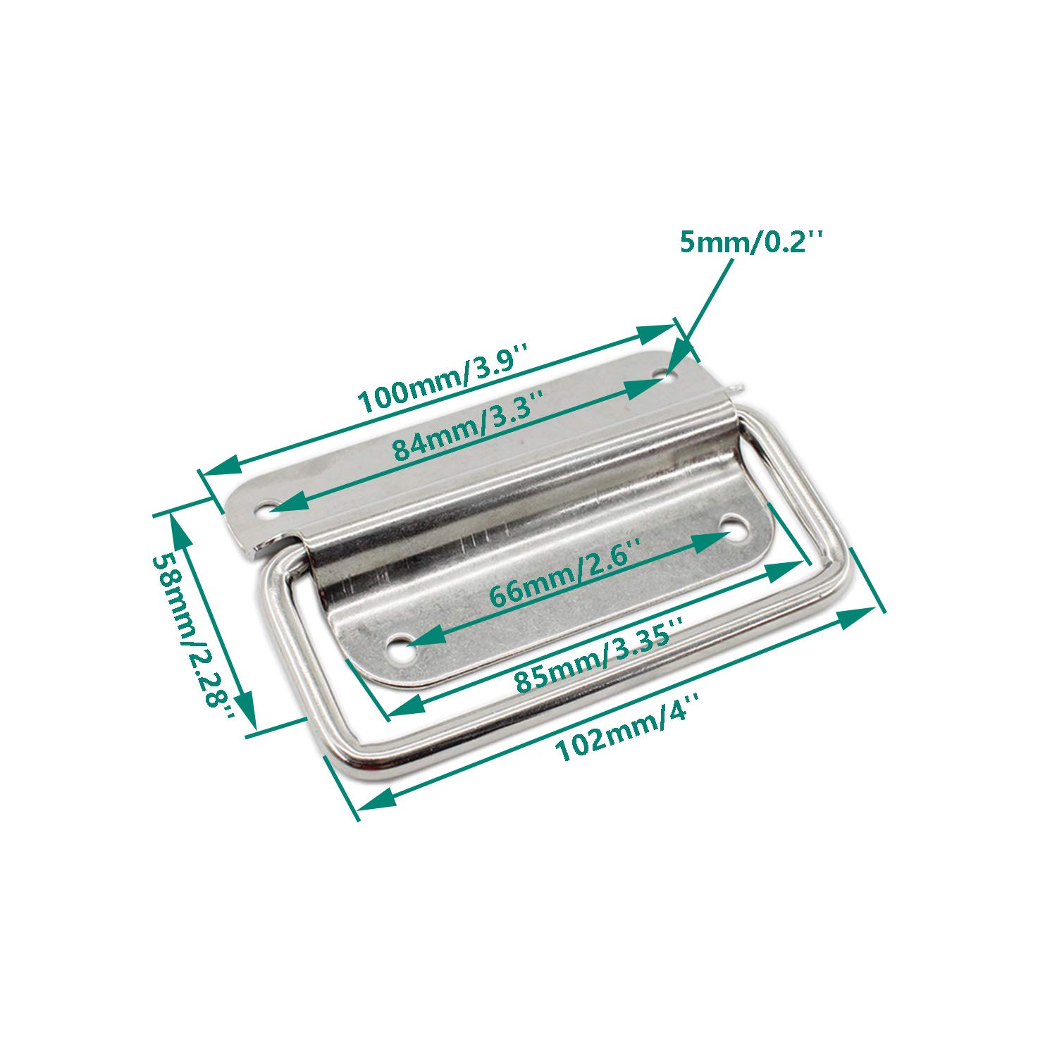 4 Pack Stainless Steel Cabinet Pull Handles - Heavy Duty Foldable Latch for Wardrobe, Toolbox, Boat Hatch & Door Chest | Durable Hardware Accessories for Home, Marine & Workshop Use
