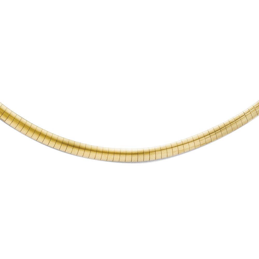 The Black Bow 4mm 10k Two Tone Gold Reversible Omega Chain Necklace – Perfect for Weddings, Anniversaries, and Special Occasions