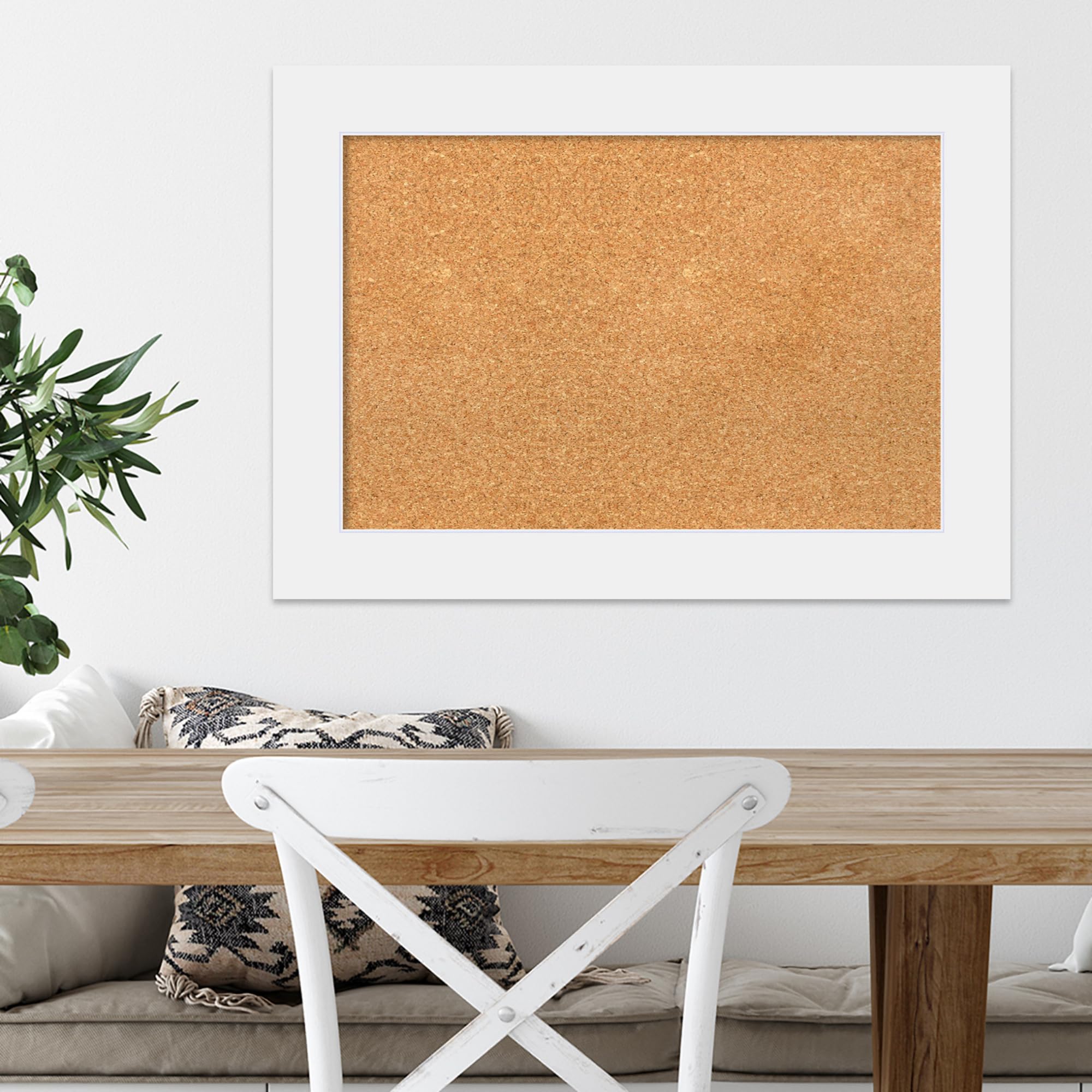 Amanti Art 21x29 Inch Natural Cork Board with White Wood Frame - Vision Board, Office Decor & Home Organization Pinboard | Perfect for Displaying Photos, Notes & Reminders in Home, Office or Dorm