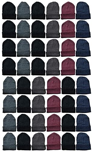 48 Packs Adult Assorted Beanies