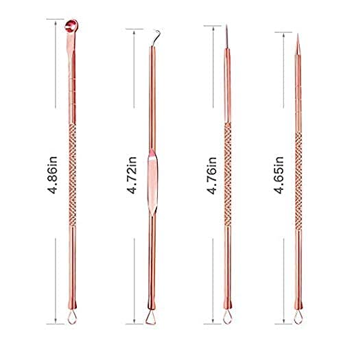 Elecsera Professional Blackhead Remover Kit - Stainless Steel Acne Needle & Whitehead Extractor Tool Set (4-Piece) for Facial Care, Pimple Popping & Skin Treatment - Perfect for Home Spa & Skincare Routine