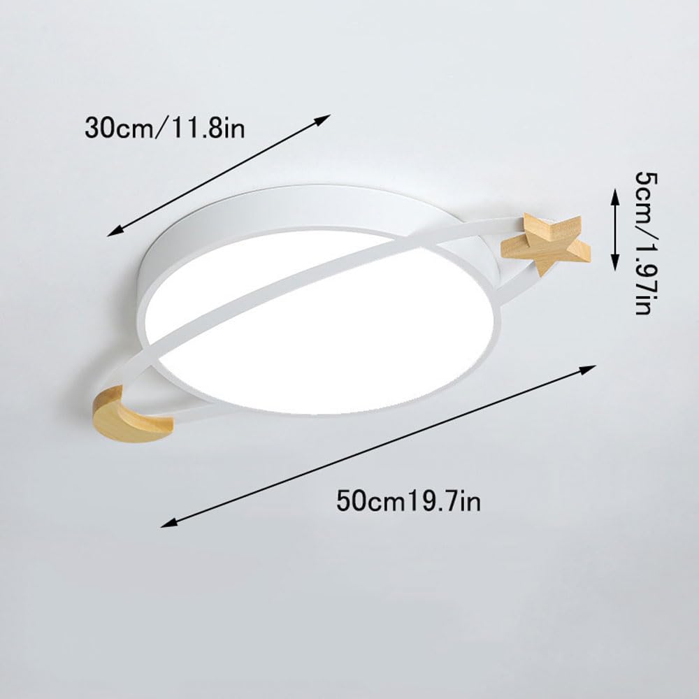 GUOGUOSM 50cm Modern LED Ceiling Light - Dimmable Scandinavian Planet Lamp for Bedroom, Living Room, Study | Creative Round Lighting Fixture for Boys & Girls Rooms | Perfect for Cozy Home Decor and Night Reading