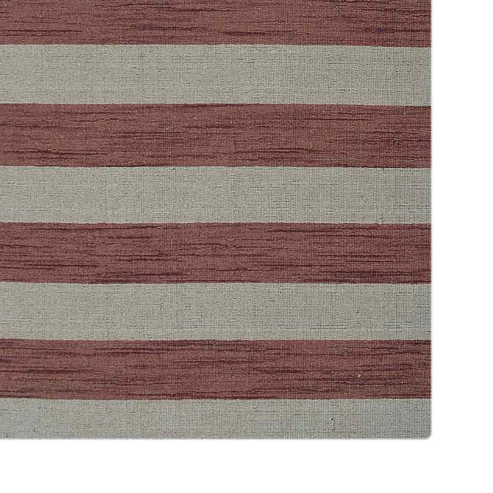 Handmade Wool Kilim Area Rug - 8'x10' Flat Weave Eco-Friendly Carpet, Cream Pink Modern Design, Low Pile Rectangle Rug for Living Room, Bedroom & Dining Room | D00107 | Rugsotic Carpets