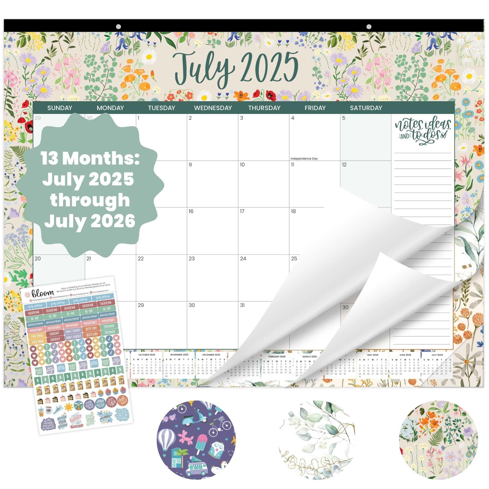 Bloom 2025-2026 Academic Year Wall Calendar (July 2025-July 2026) - 21