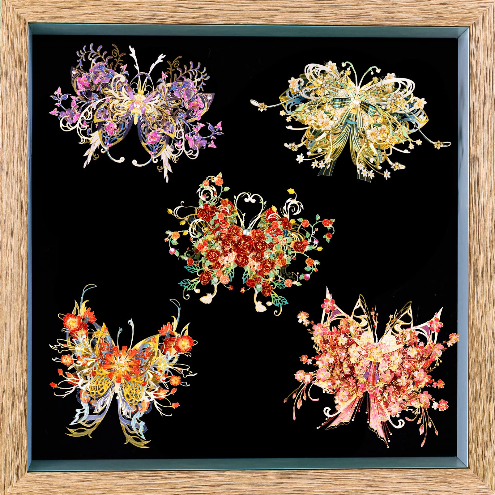 3D Metal Puzzle for Adults - Flower and Butterfly A-Spring Dawn Model Kit | DIY Miniature Building Set for Beginners | Unique Birthday, Christmas Gift for Dad & Home Decor | Relaxing Craft Activity for Stress Relief & Office Desk Display