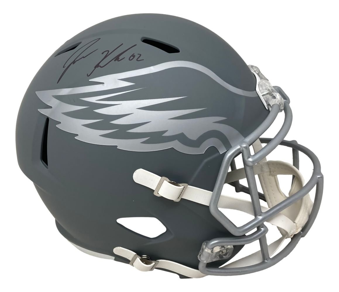Jason Kelce Autographed Philadelphia Eagles FS Slate Speed Replica Helmet with PSA HOLO Certification - Perfect for Eagles Fans, Sports Memorabilia Collectors, and Game Room Displays