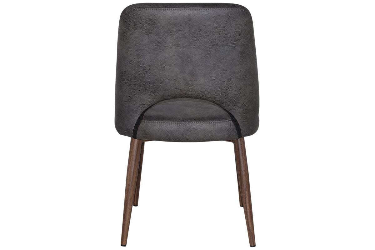 EZ Hospitality Cairo Indoor Armless Chair with Metal Base - Light Walnut Finish, 4-Leg Design for Dining Room, Office, or Waiting Area