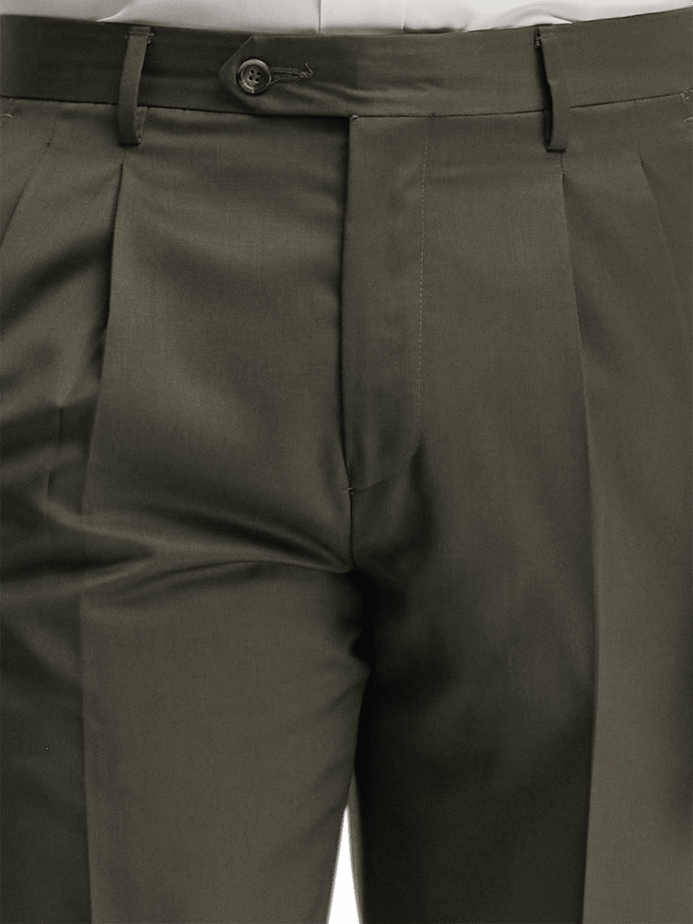 Premium Wool Gabardine Dress Pants for Men - Olive Green | Comfortable & Durable Office & Business Casual Trousers | Perfect for Work, Weddings & Formal Events