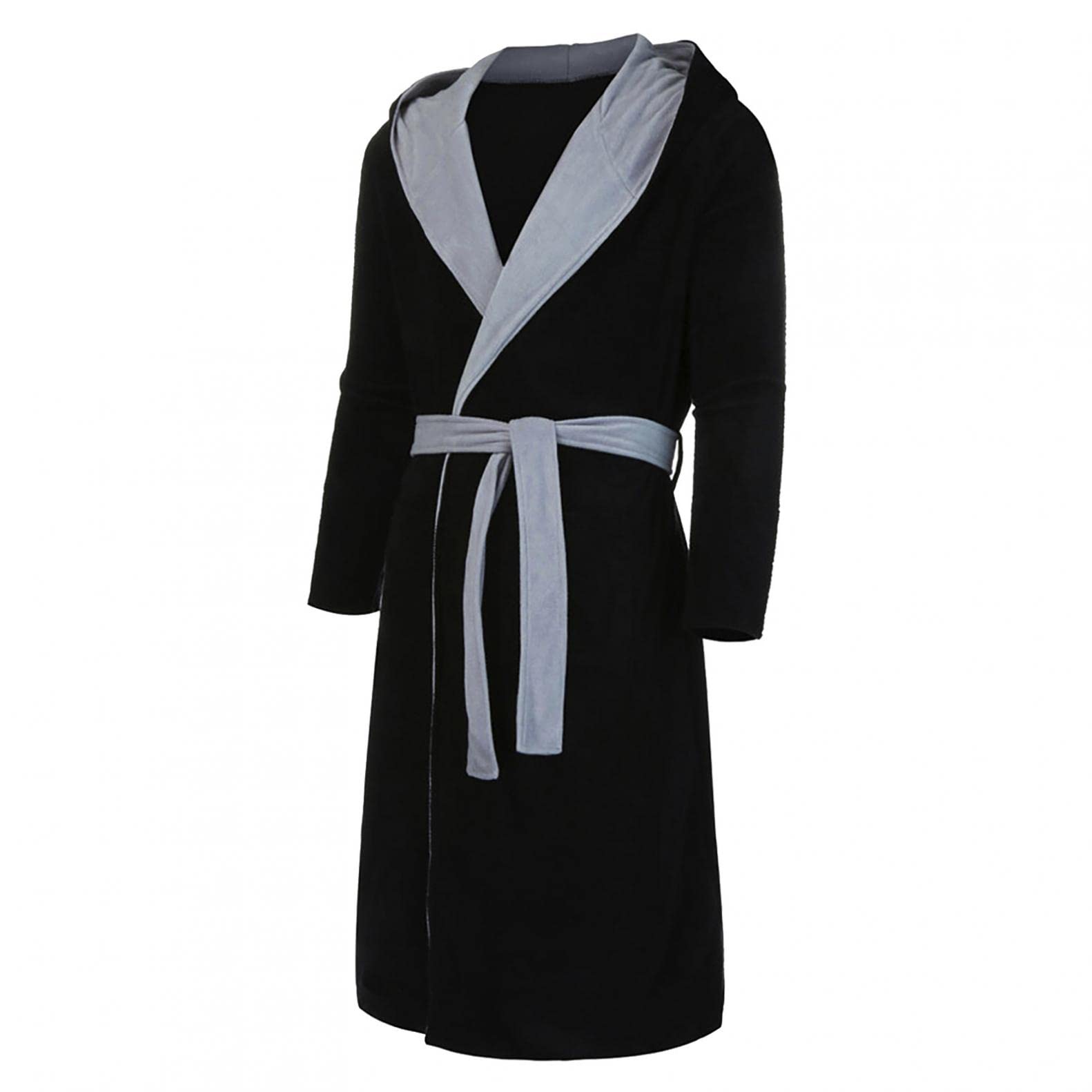 Men's Big & Tall Luxury Turkish Cotton Waffle Robe - Lightweight Fleece Plush Hooded Bathrobe for Spa, Hotel & Home Relaxation