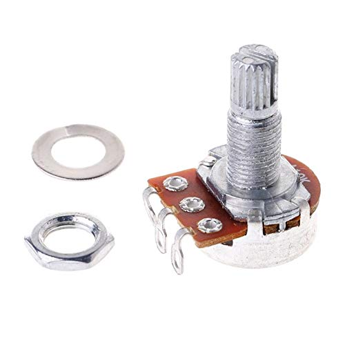 Premium A10K 18mm Splined Shaft Potentiometer for Electric Guitar & Bass - Volume & Tone Control Knob Replacement - Ideal for DIY Guitar Repair, Amp Mods & Effects Pedals