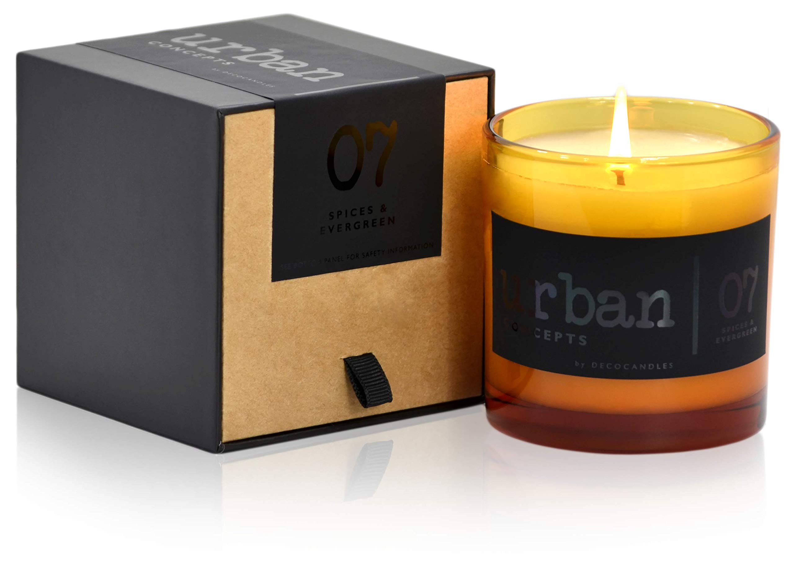 DECOCANDLES Spiced Evergreen Scented Soy Candle - Hand Poured in USA, 9oz Long-Lasting Aromatherapy Candle for Home, Relaxation & Holiday Decor