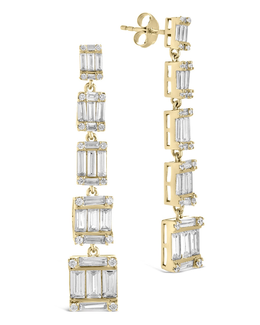 Penelope CZ Drop Stud Earrings - Sparkling Cubic Zirconia Dangle Earrings for Women, Elegant Party & Wedding Jewelry Gift
