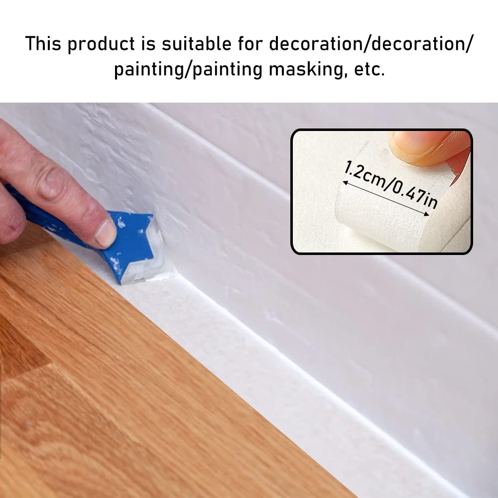 3 Pack White Artist Tape - Drafting Tape & Painting Masking Tape - Removable Crepe Paper Tape for Art, Crafts, Office Use - Perfect for Canvas Painting, Sketching & DIY Projects