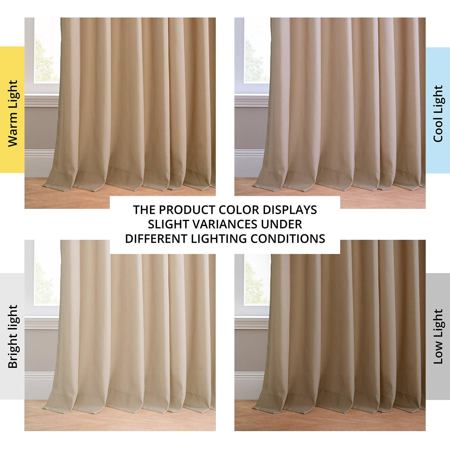 Sand Dune Beige Grommet Villanova Outdoor Curtains - Waterproof Sun Shade Patio Drapes for Deck, Porch & Poolside (Set of 2 Panels)