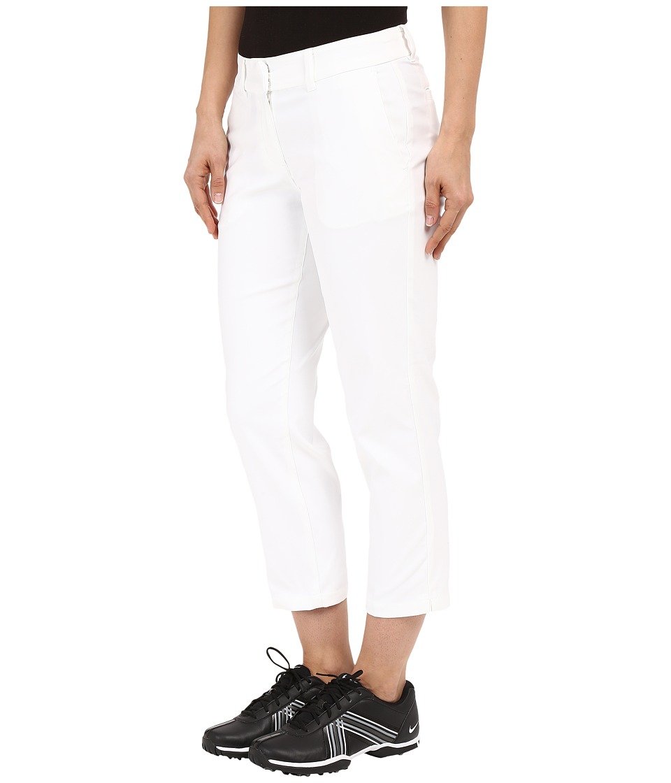 Nike Golf Women's Tournament Crop Pants - White Size 14 | Breathable Stretch Golf Trousers for Women | Perfect for Golf Tournaments & Summer Practice