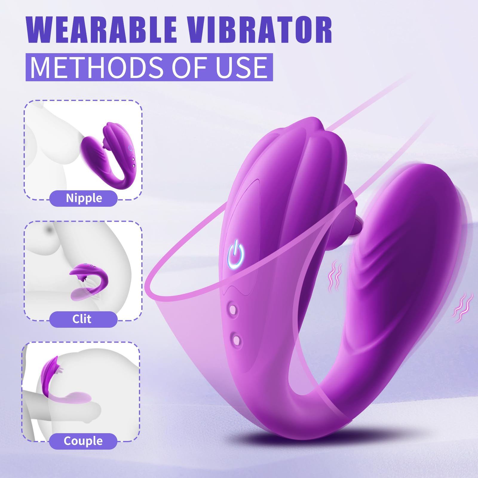 Remote Clitoral G-Spot Vibrator - 10 Tongue Licking & 10 Vibration Modes, Wearable Panty Vibrator for Women & Couples - Perfect for Solo Play, Foreplay & Long-Distance Relationships