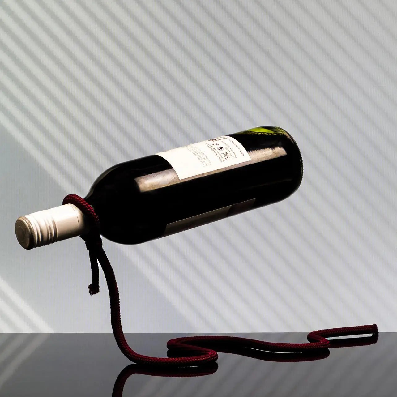Premium Rope Wine Bottle Holder - Red, White & Tan Colors for Home Bar, Kitchen, and Outdoor Entertaining