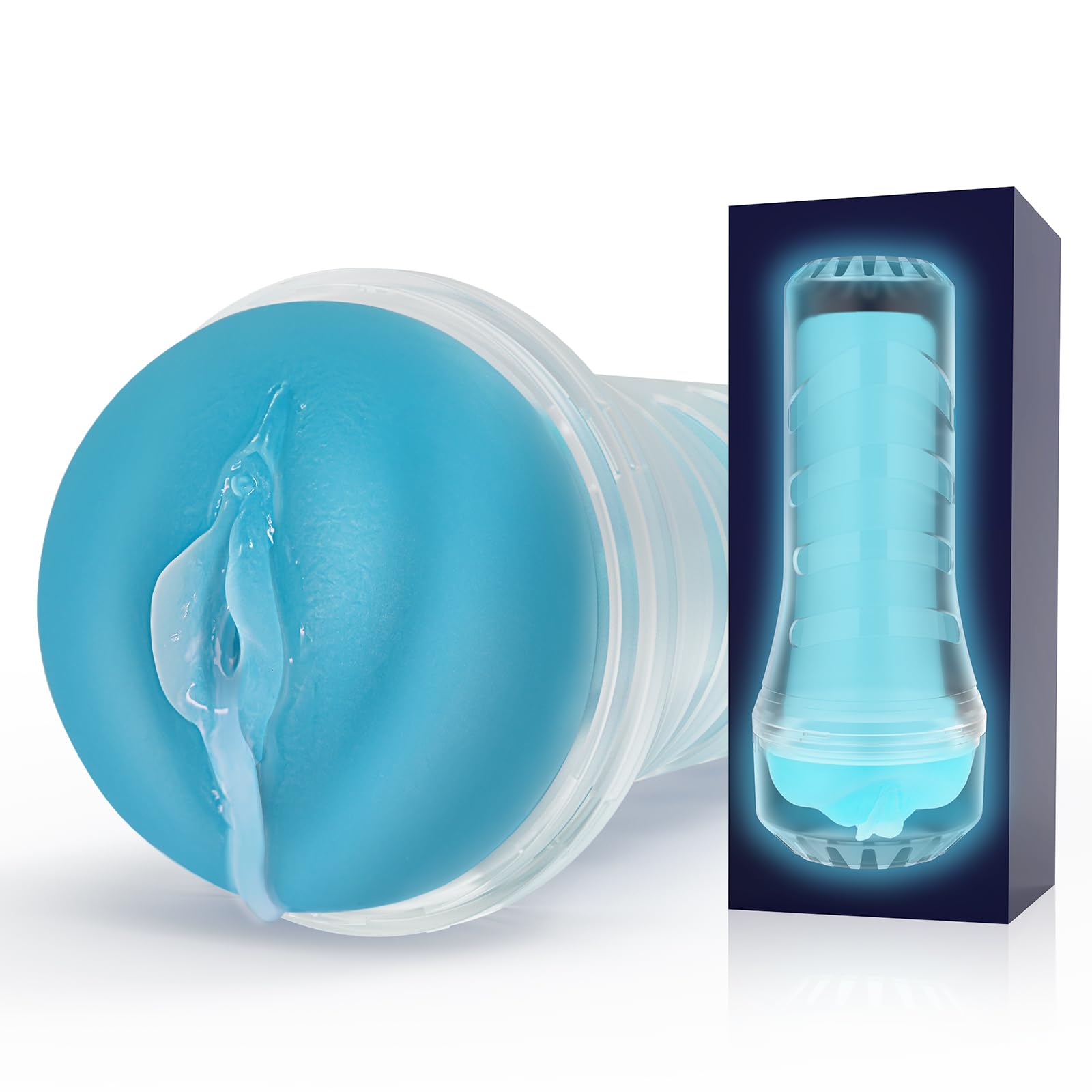 Glowing 3D Realistic Male Masturbator - Lifelike Blowjob Stroker with Luminous Texture | Pocket Pussy for Men | Discreet Adult Sex Toy for Solo Pleasure & Couples Play