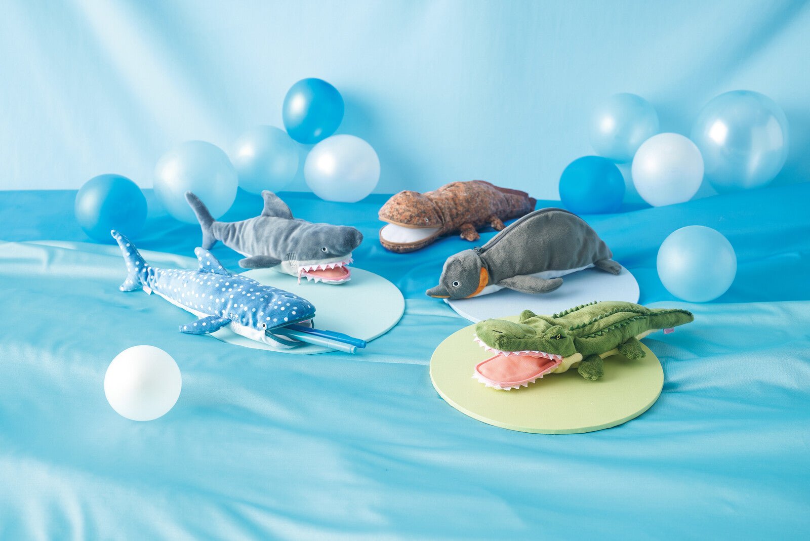 SETOCRAFT Sea Creature Marine Animals Pen Case - Cute Ocean Theme Pencil Pouch for School, Office & Travel - Perfect for Kids, Students & Stationery Lovers (Dolphin, Shark, Octopus Design)