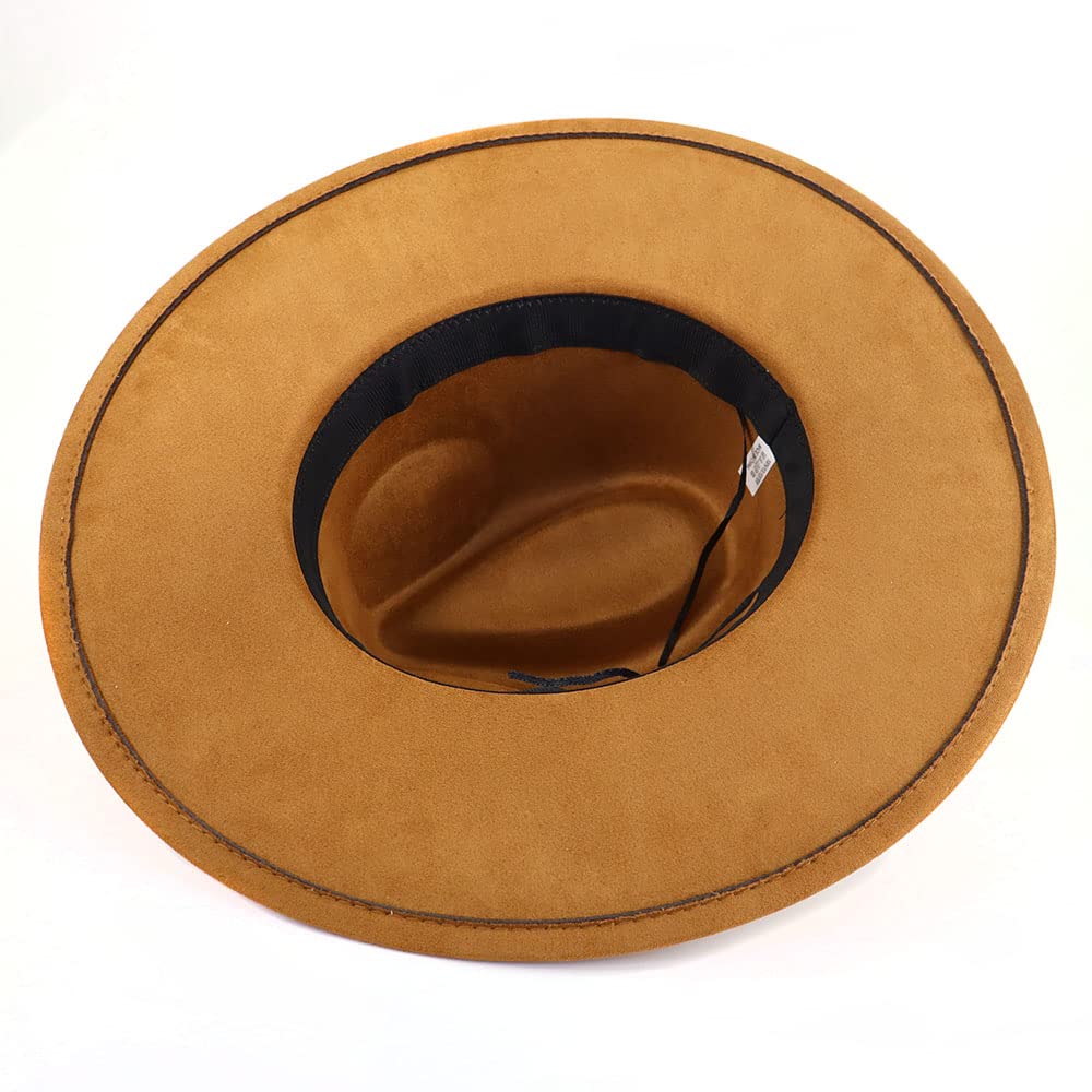 Stylish LIDHAY Wide Brim Fedora Hat for Women & Men - Western Suede Felt Panama Cowboy Hat - Perfect for Outdoor Activities, Beach Vacations, and Fashion Statements