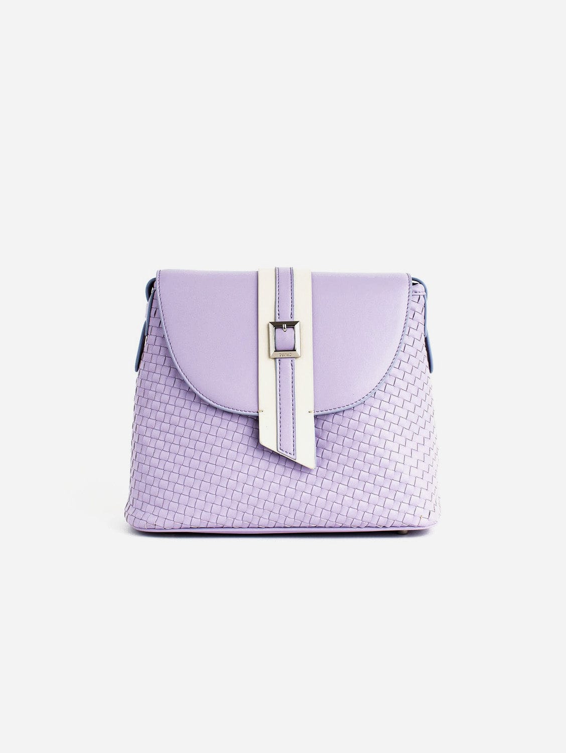 Kate Vegan Leather Basket Weave Crossbody Bag for Women - Stylish Lilac Purse for Everyday Use, Work, Travel and Shopping