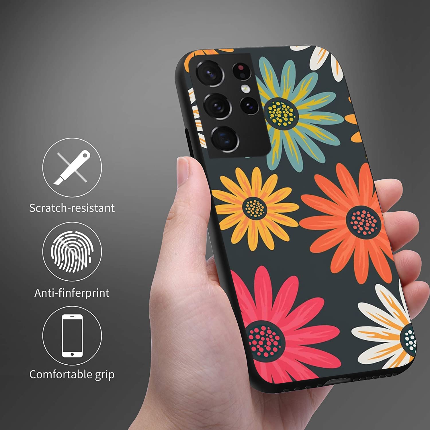 **Cute Hippie Colorful Abstract Peace Sign Phone Case for Samsung Galaxy S21 Ultra - Shockproof Protective TPU Cover - Perfect Gift for Music Festivals & Boho Lovers**