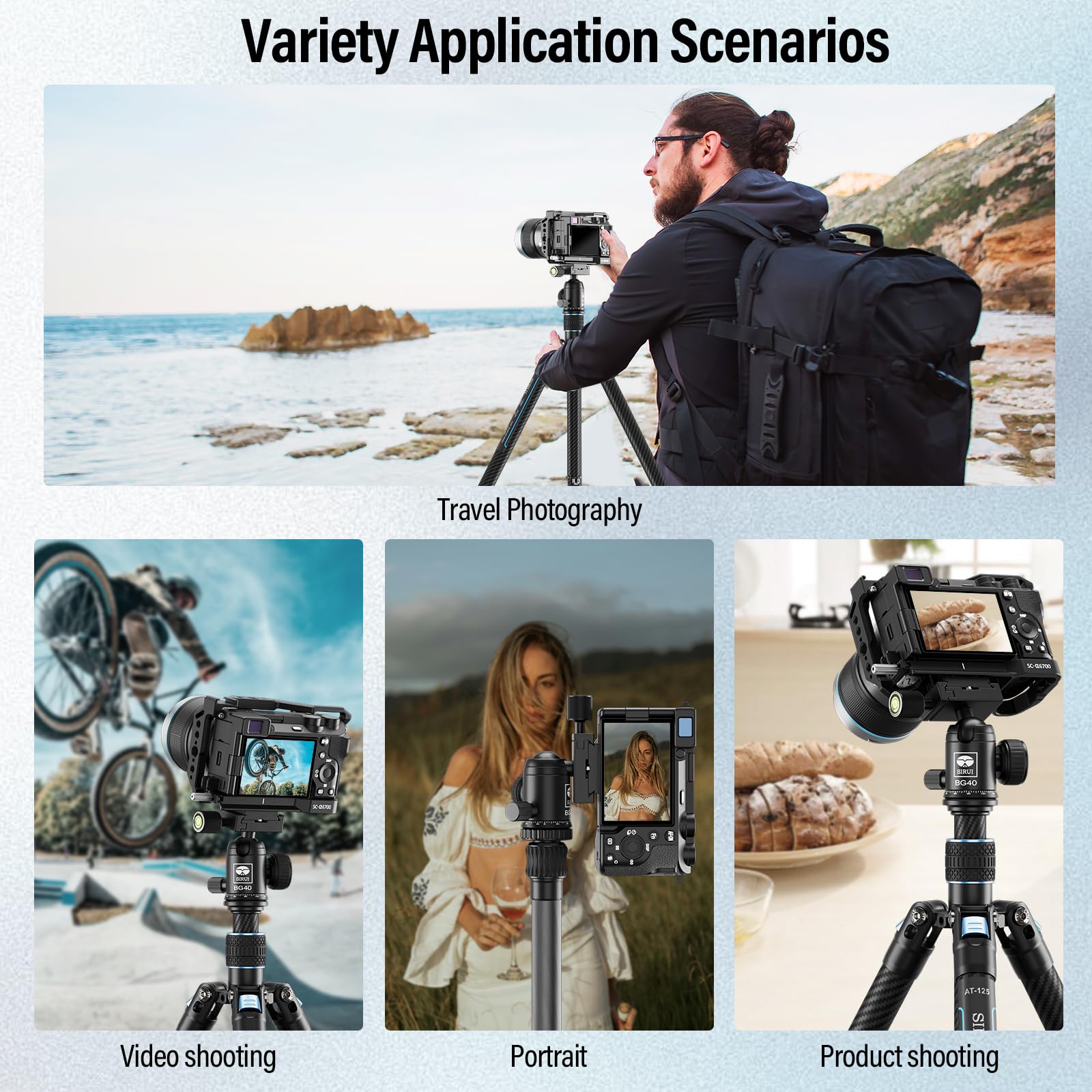 **SIRUI BG40 Professional Metal Ball Head - 360° Rotating Panoramic Tripod Head with Quick Release Plate, Supports 22lbs/10kg for DSLR Cameras, Monopods & Sliders - Perfect for Photography, Videography & Travel**