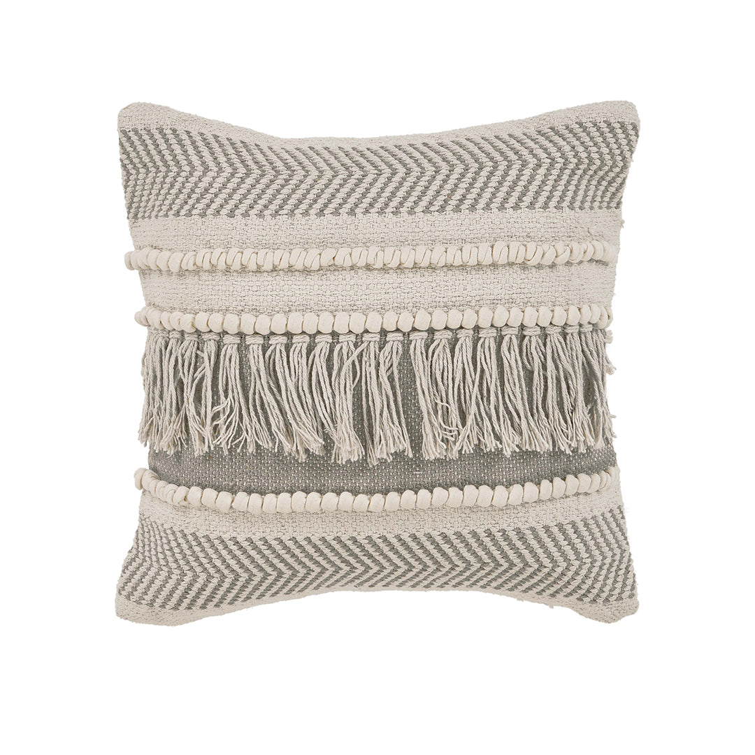 Luxury Beige Tassel Throw Pillow Cover - Soft Bohemian Decorative Cushion for Sofa, Bed, Living Room & Nursery Decor