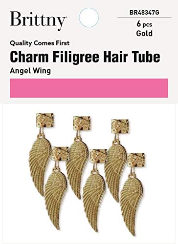 Brittny Hair Accessories - 2 Pack Angel Wing Pendant Tubes for Women, Girls | Perfect for Parties, Weddings, Prom & Everyday Fashion