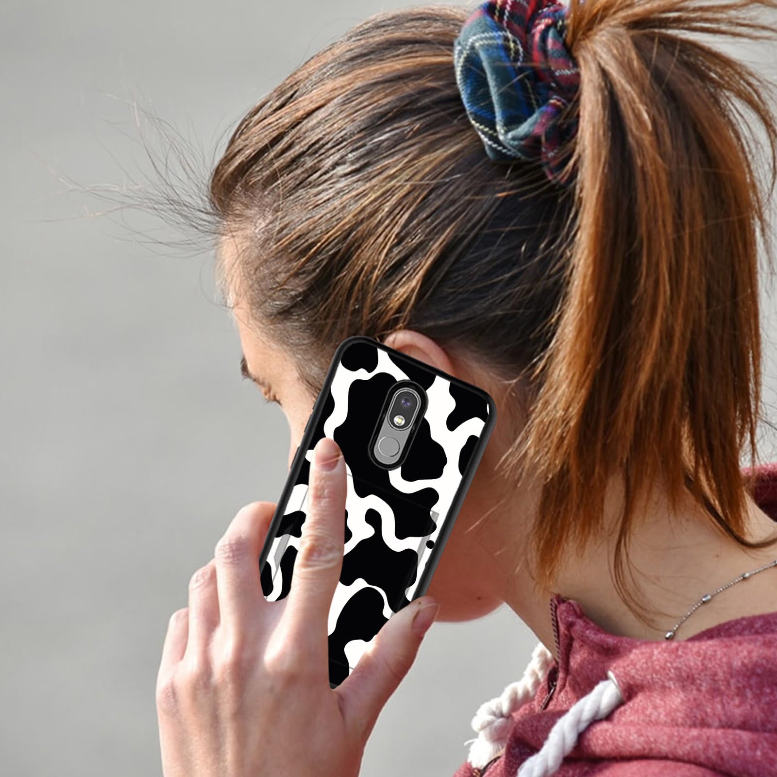 Premium Wallet Case for LG Stylo 5 (2019) - Shockproof Dual Layer TPU+PC Protection with Hidden Card Slot - Stylish Cow Print Design - Perfect for Daily Use, Travel, and Business Meetings