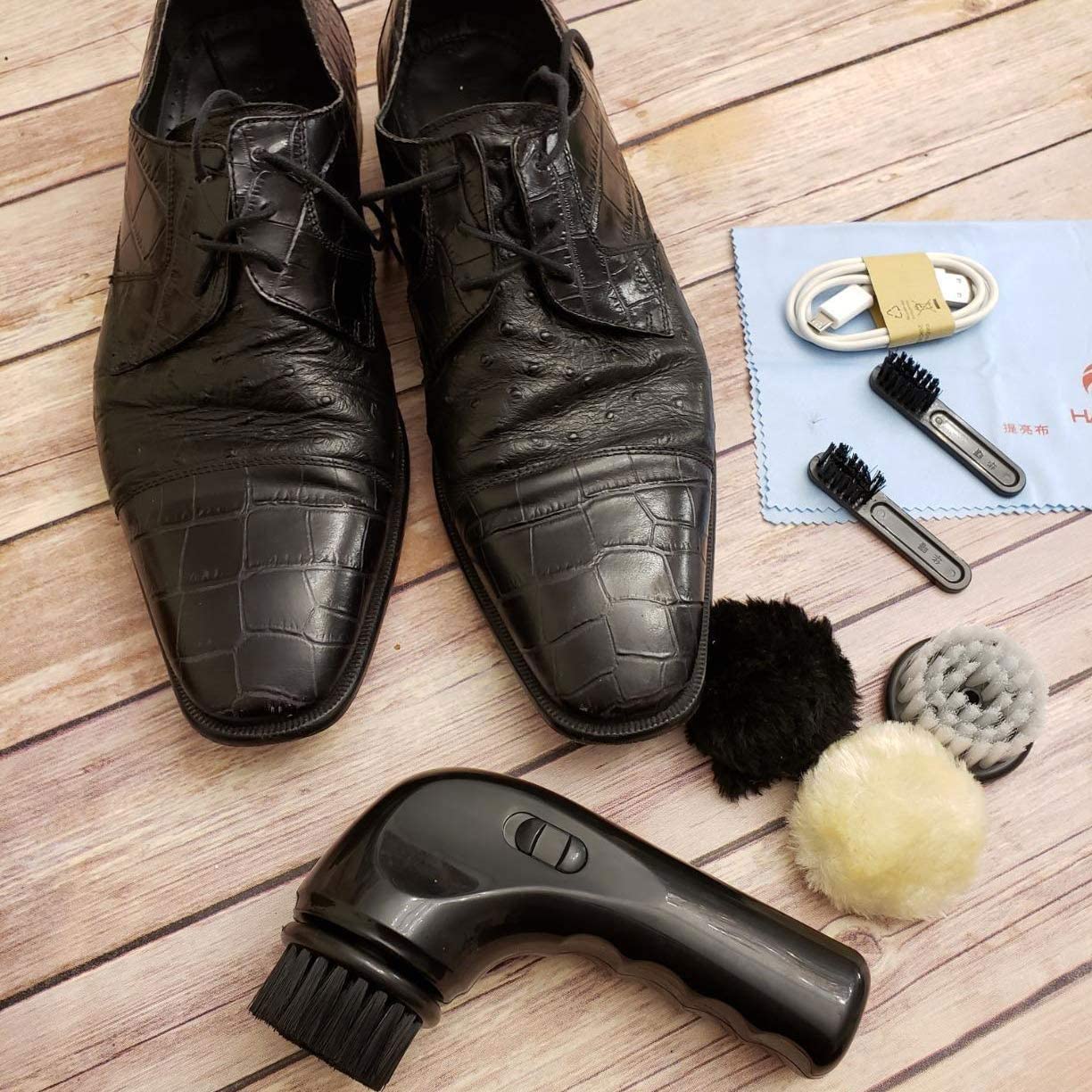 Electric Shoe Cleaner & Polisher Brush - USB Powered Portable Leather Cleaning Kit for Shoes, Sneakers & Boots | Perfect for Travel, Home & Office Shoe Care