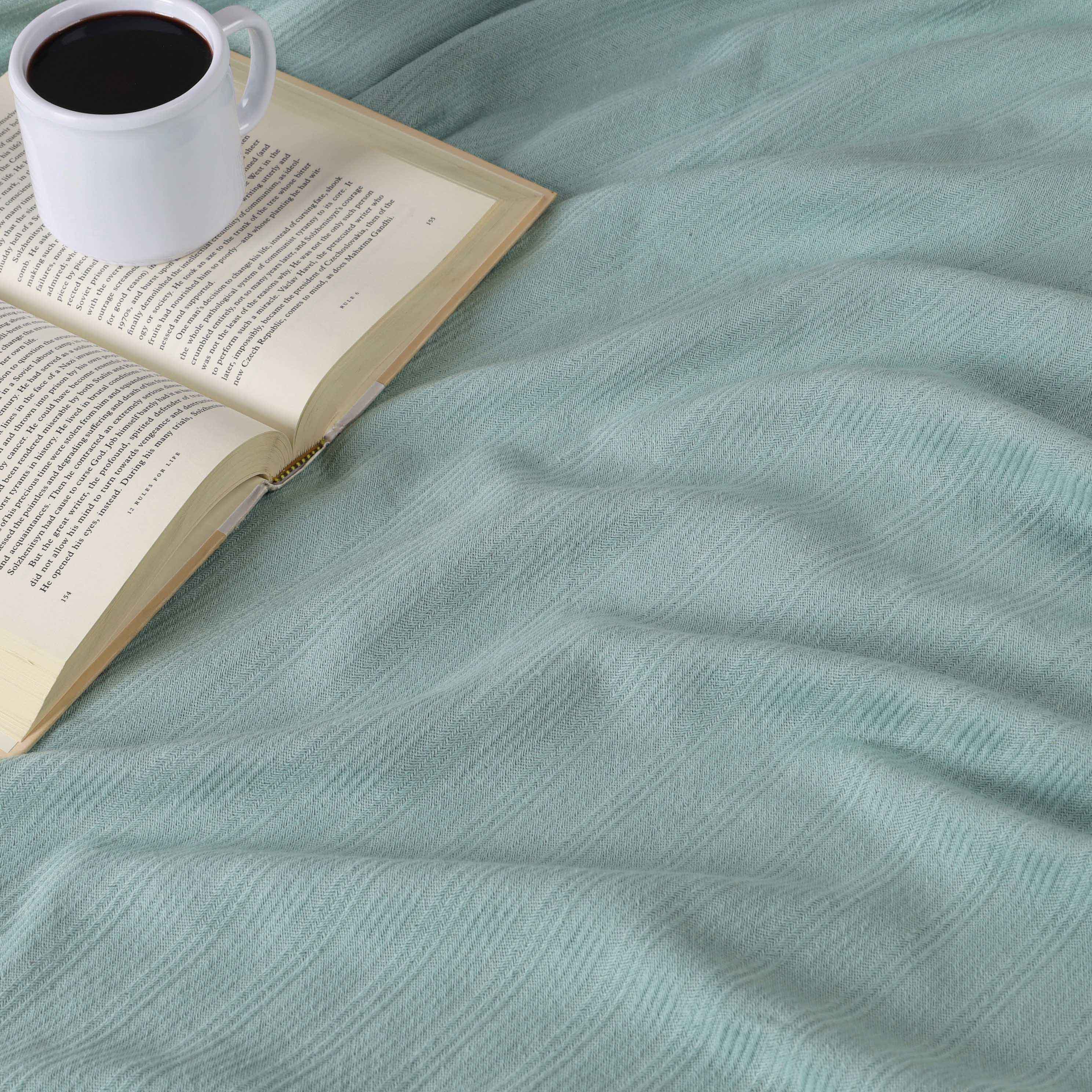 Premium Milan Cotton Textured Striped Lightweight Woven Blanket - Soft & Breathable Throw for Sofa, Bed, Picnic & Outdoor Use