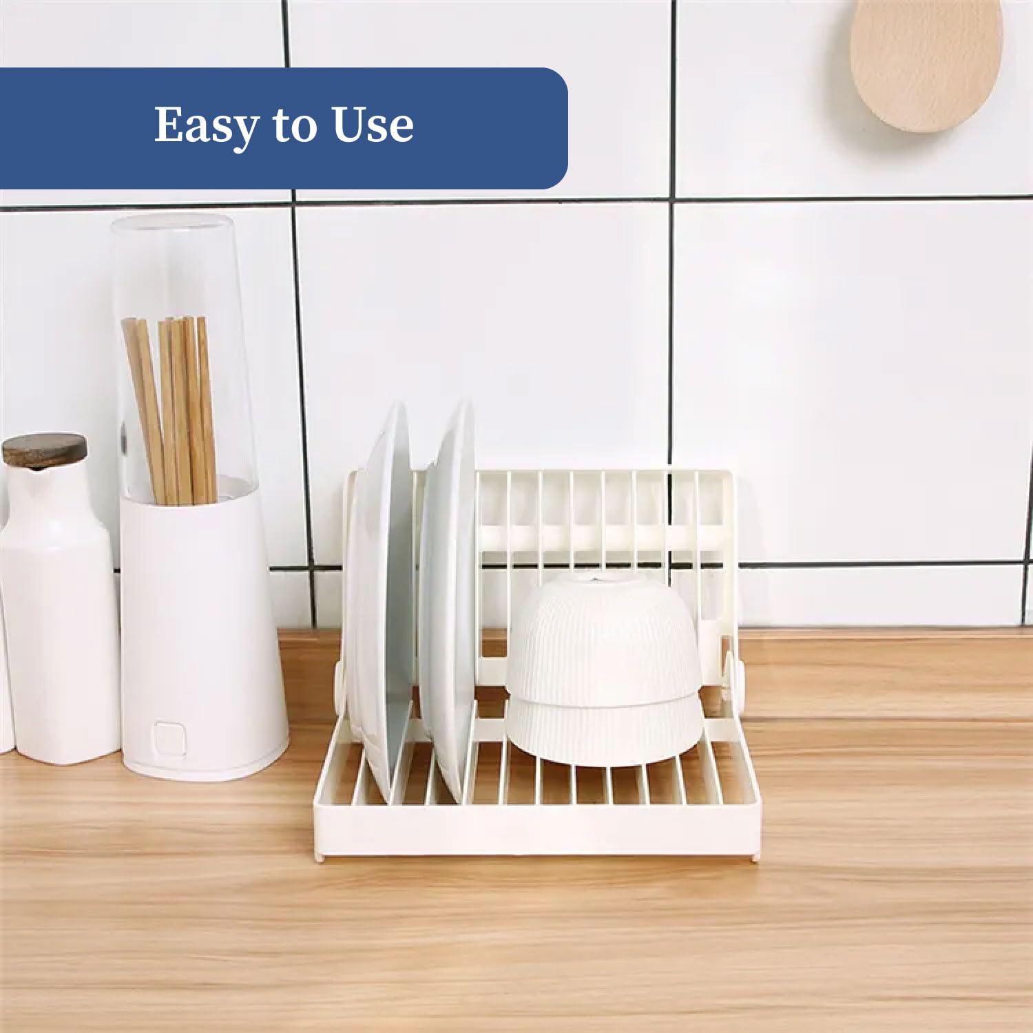 Foldable Dish Drying Rack & Plate Stand - Space Saving Kitchen Organizer for Cups, Bowls & Utensils | Compact Dish Drainer for Small Spaces | Perfect for Apartments, RVs & Countertop Storage (Pack of 1)