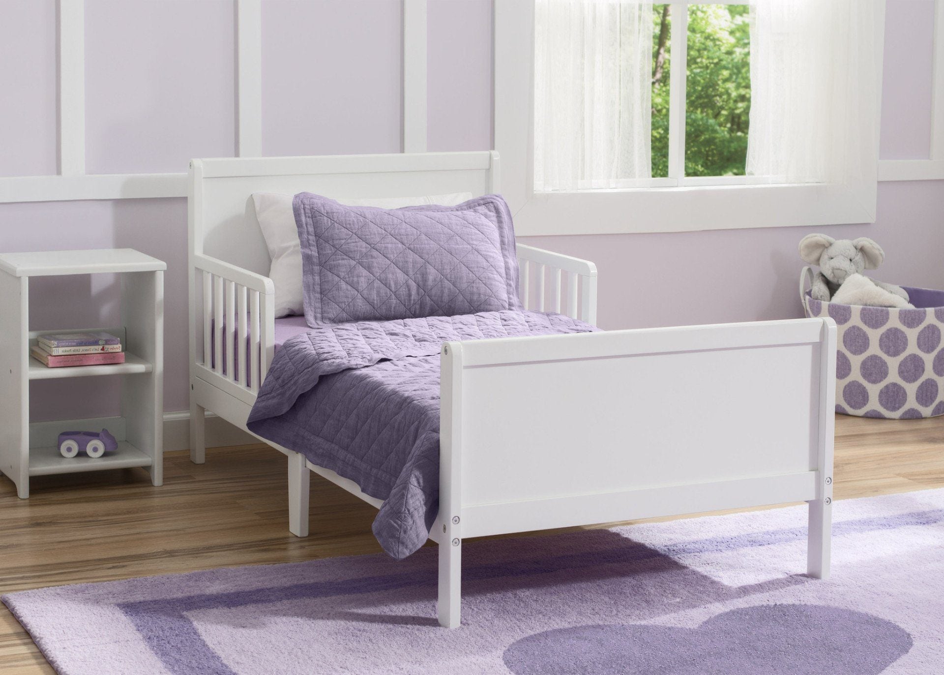 Stylish & Safe Toddler Bed for Kids - Convertible Wooden Crib to Toddler Bed with Guardrails - Perfect for Nursery, Daycare & Bedroom Transition