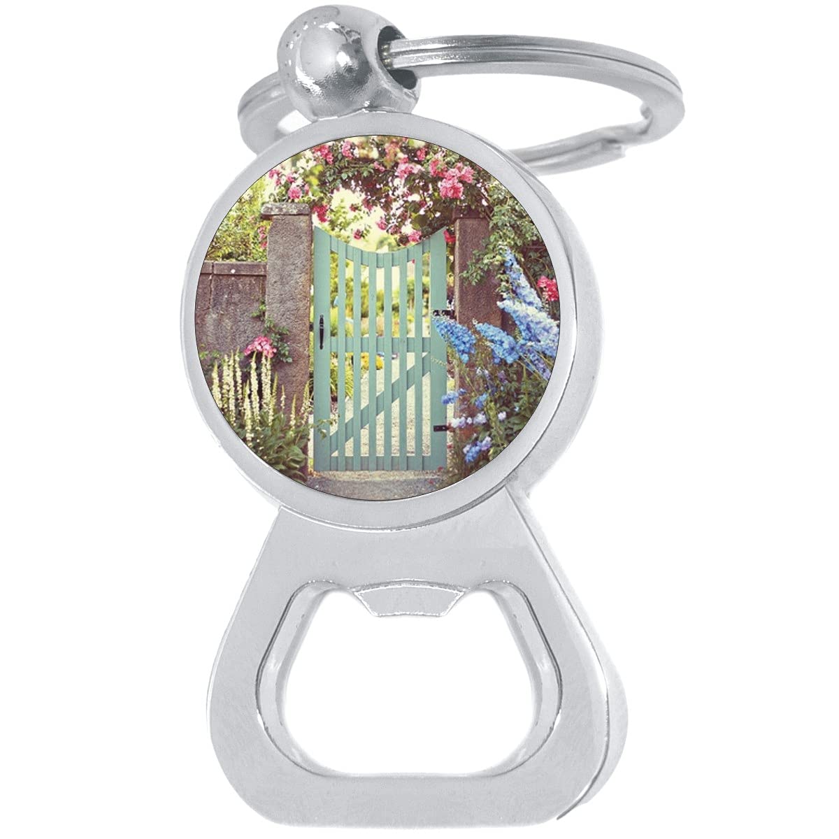 Stainless Steel Garden Gate Bottle Opener Keychain - Rustproof & Durable for Outdoor, Camping, Picnics, and Home Use