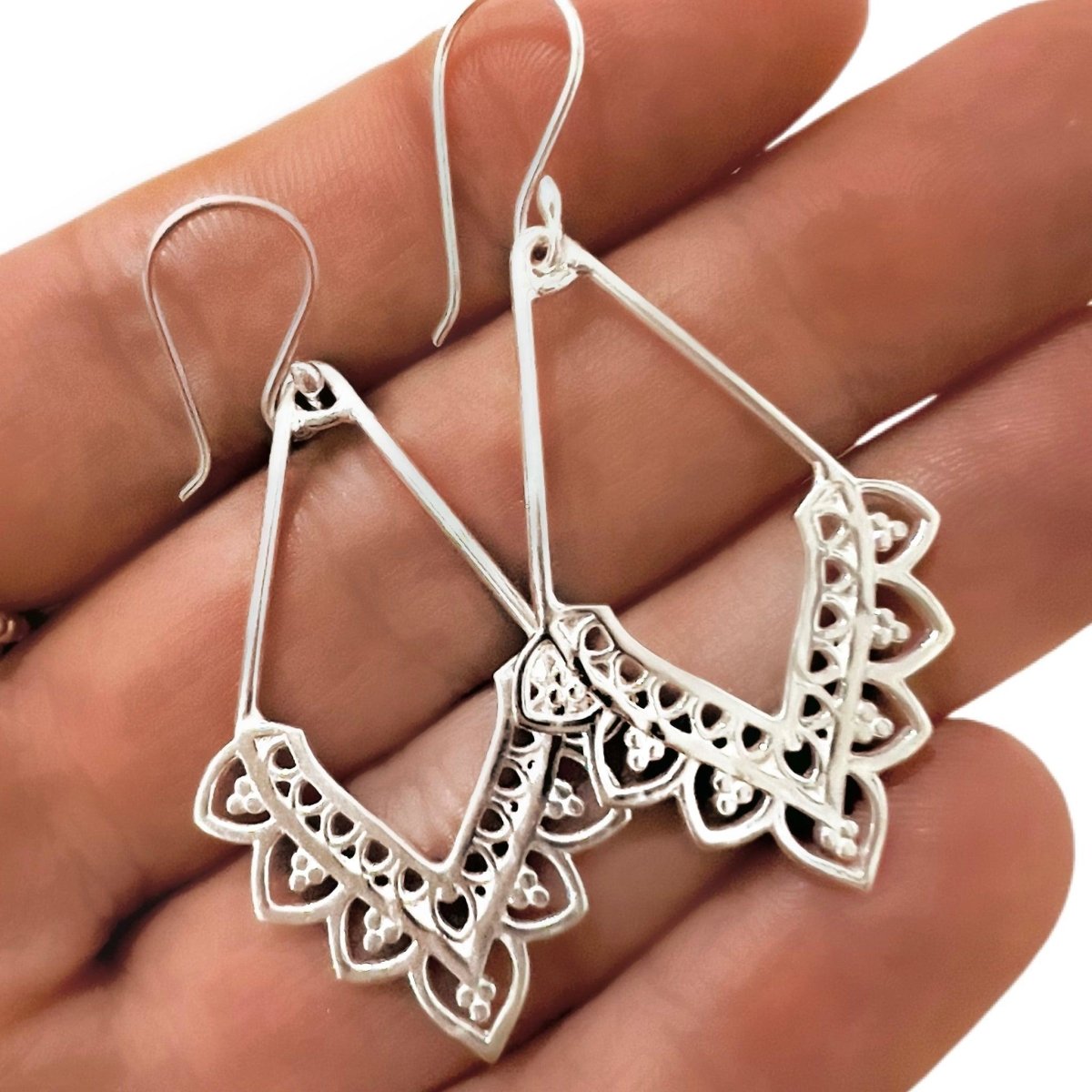 Laihas Prestige Maisie Sterling Silver Boho Earrings for Women – Handmade Dangle Earrings for Boho Chic Style, Everyday Wear & Special Occasions