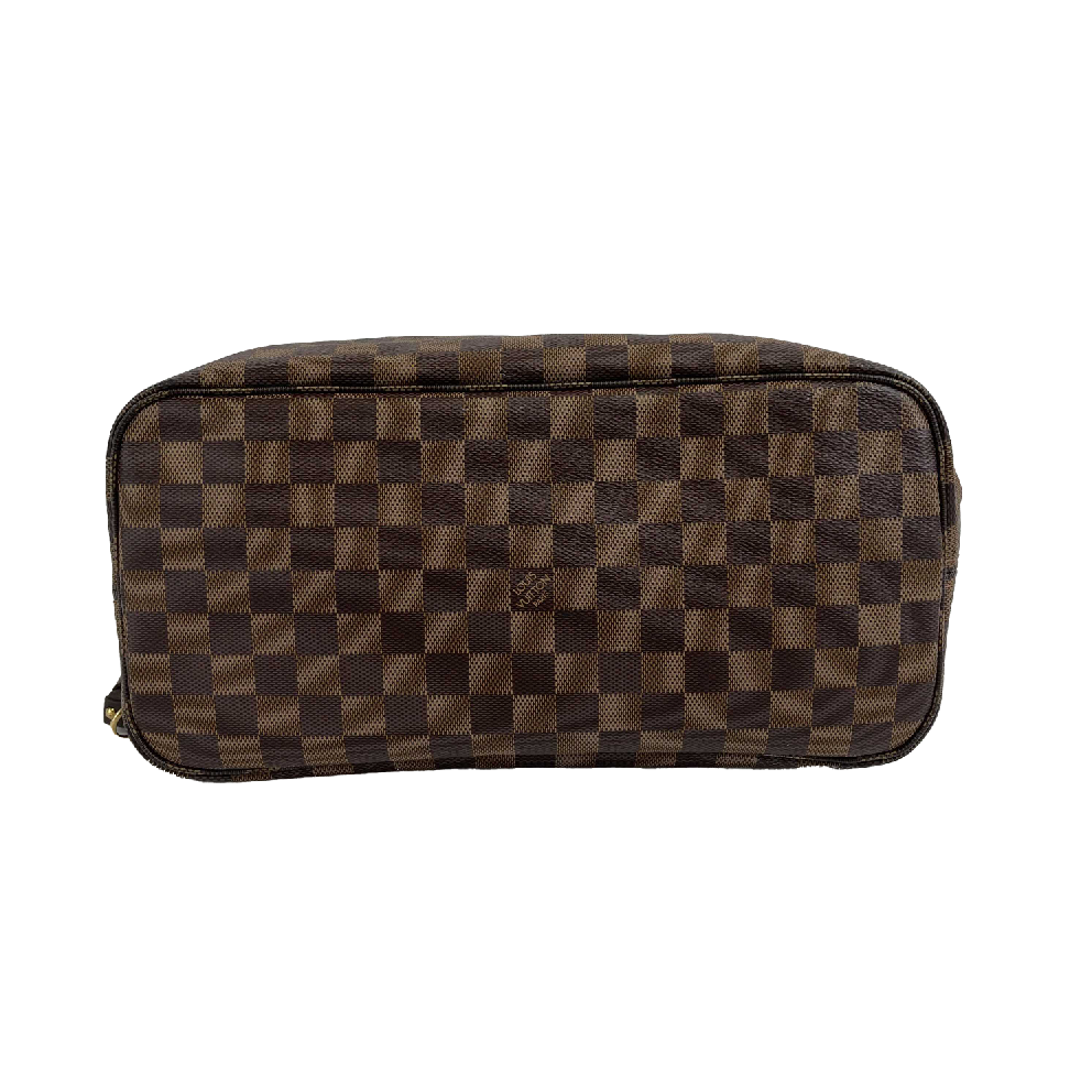 Louis Vuitton Neverfull MM Damier Ebene Tote Bag - Brown & Red Crossbody Shoulder Bag for Women, Perfect for Work, Travel & Daily Use