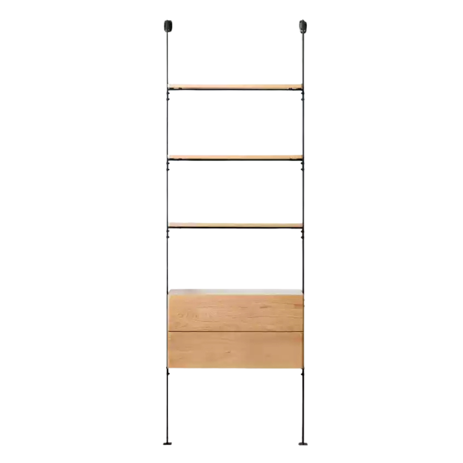 28.3x12.6x87.8 inch / 72x32x223 cm / natural wood color / single row with drawer