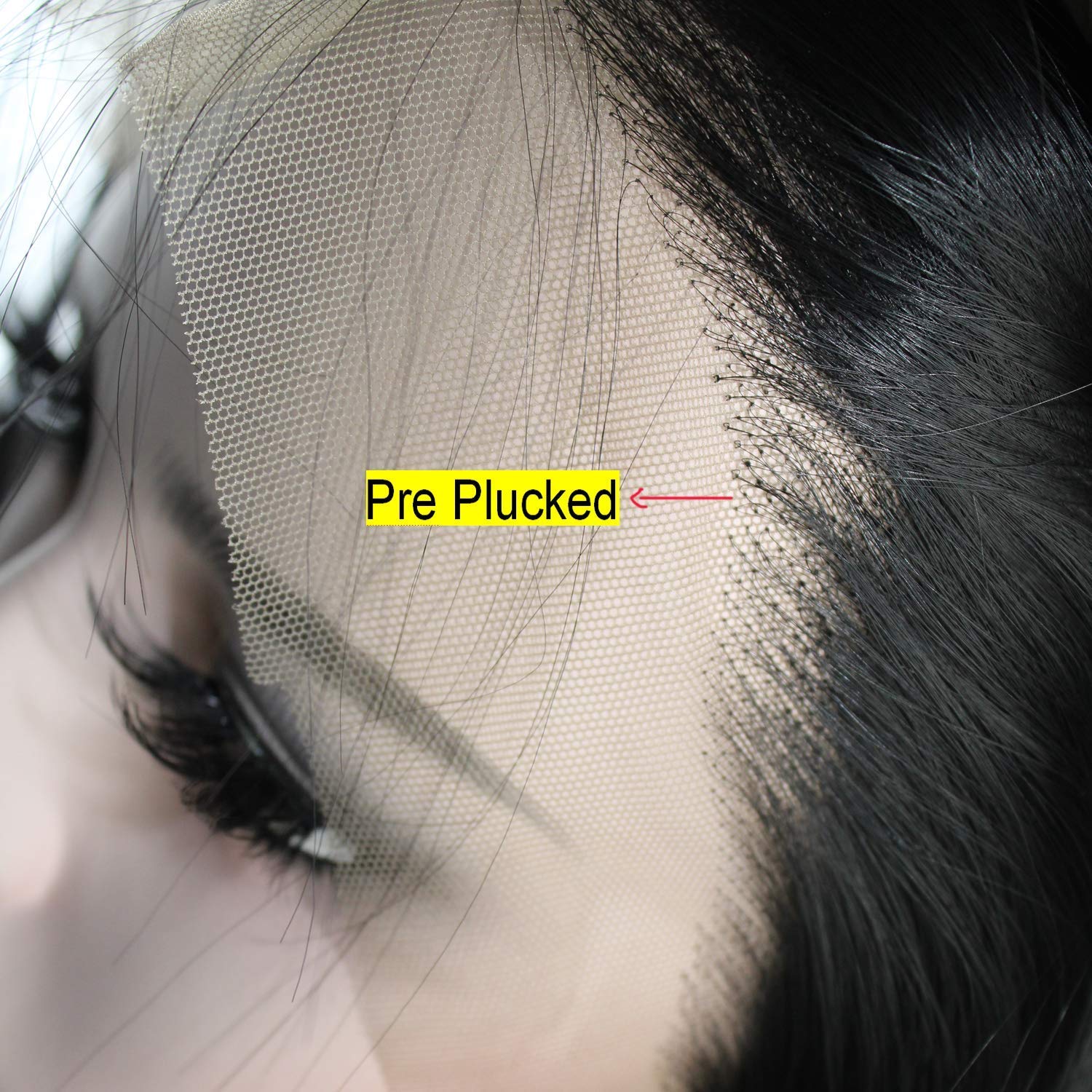 Black Lace Front Wig 24 Inch - Pre Plucked Hairline, Long Straight Real Human Hair Wigs for Women | Glueless, Heat Resistant Synthetic Fiber Wigs with Middle Part | Perfect for Cosplay, Daily Wear & Hair Replacement