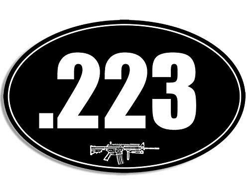 3x5 Inch Black Oval .223 Magnetic Vinyl Sticker for Guns, NATO, AR-15, Sniper - Military Grade Bumper Magnet for Fridge, Car, Metal Signs - Perfect for Gun Enthusiasts, Hunting Gear & Tactical Vehicle Decoration
